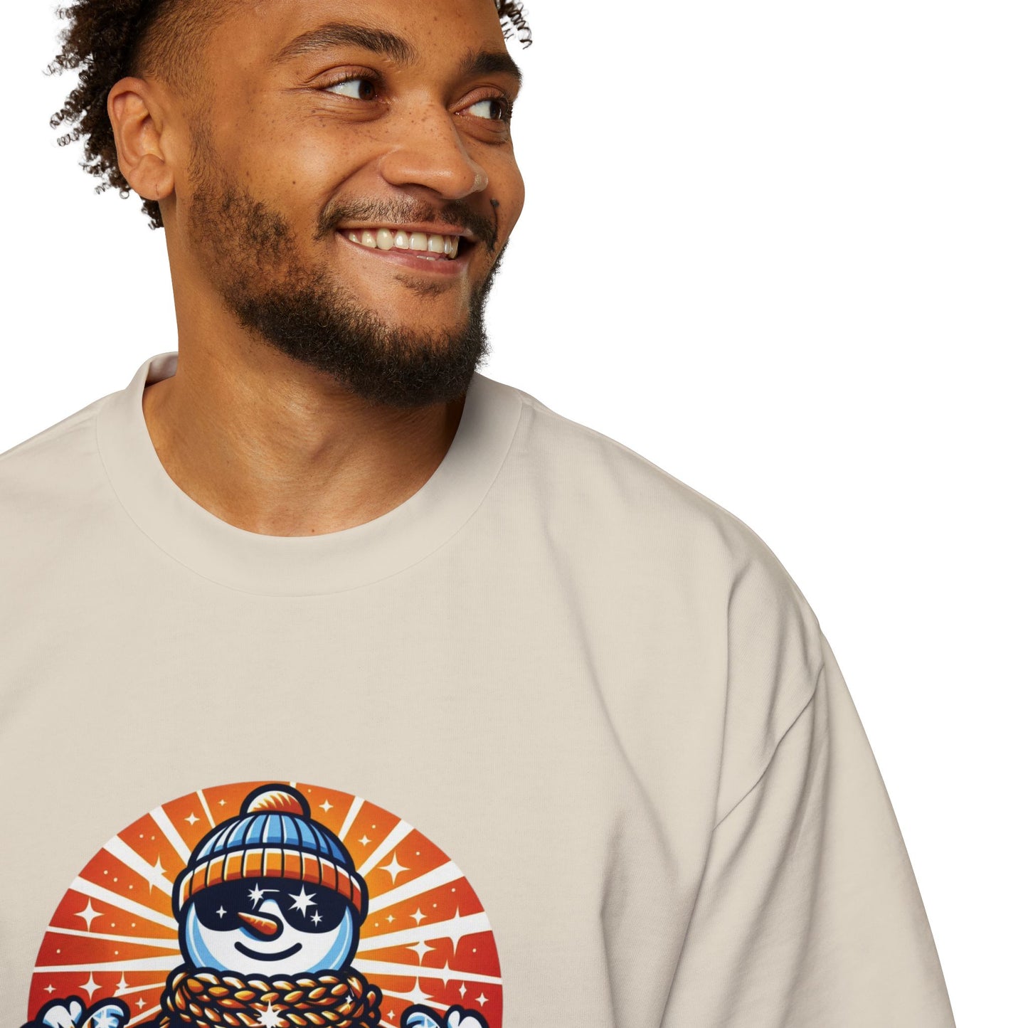 Übergroßes Rundhals-T-Shirt mit überschnittenen Schultern für Herren