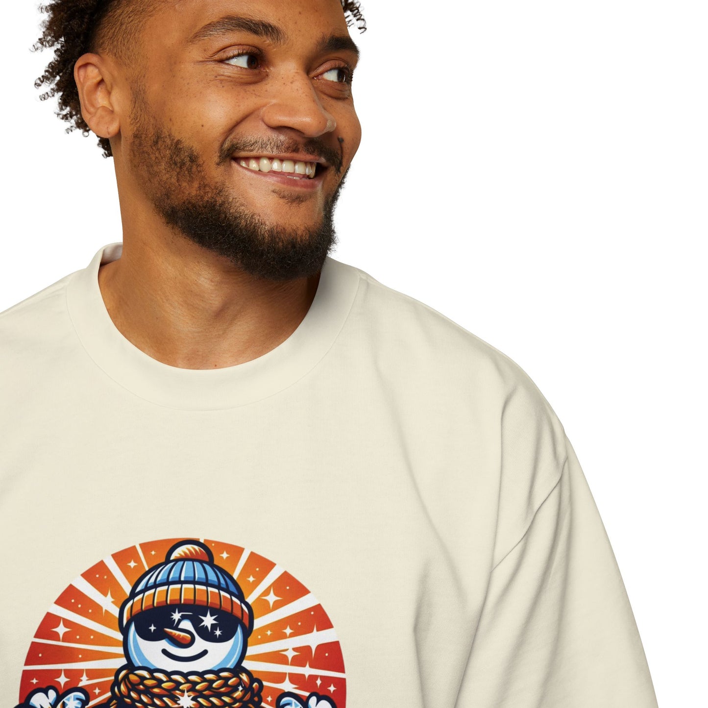 Übergroßes Rundhals-T-Shirt mit überschnittenen Schultern für Herren