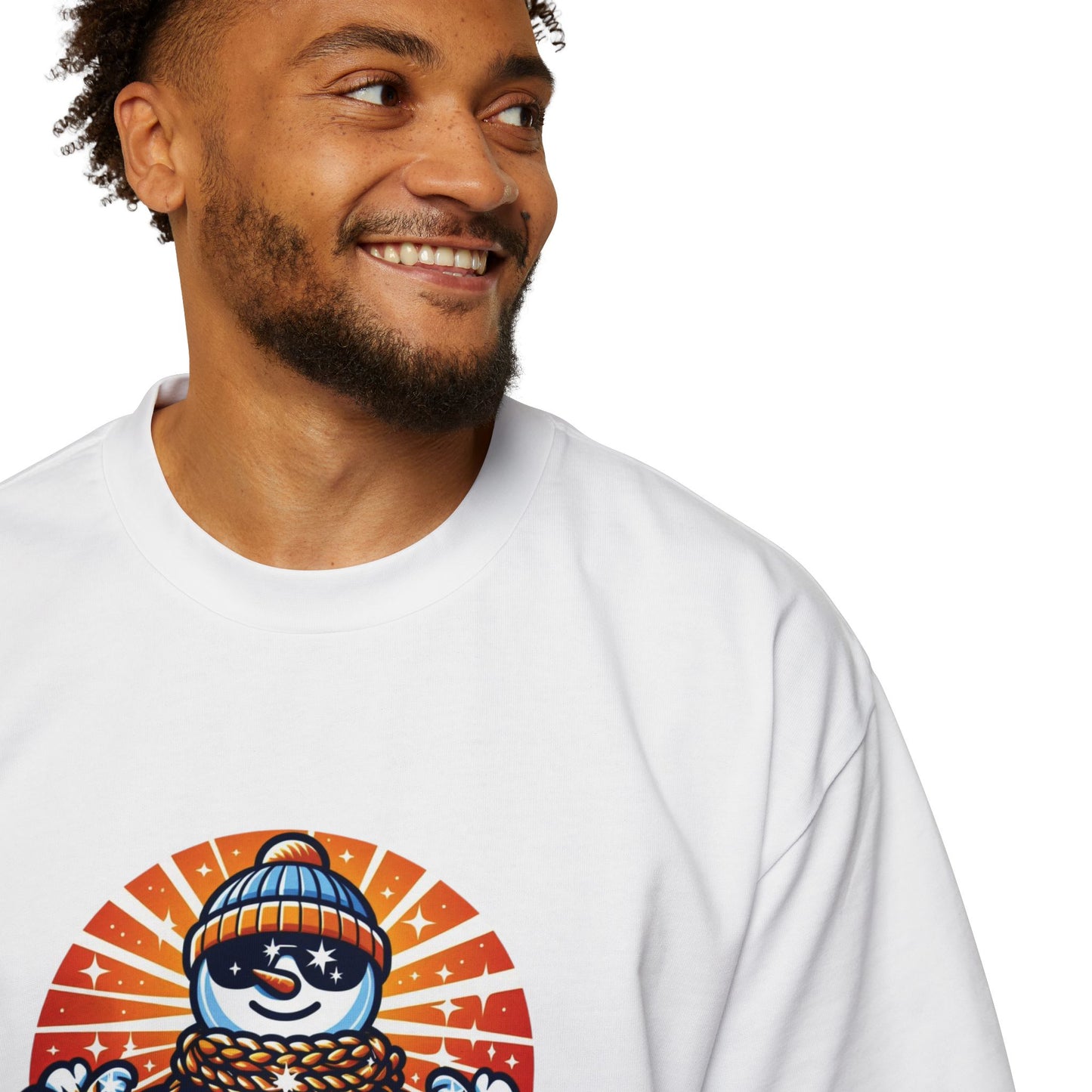 Übergroßes Rundhals-T-Shirt mit überschnittenen Schultern für Herren