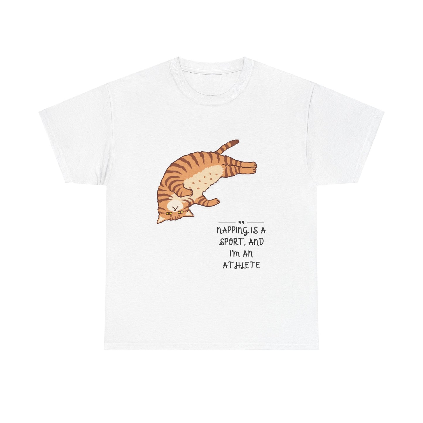 Unisex Schweres Baumwoll-T-Shirt —Cat Nap Athlete