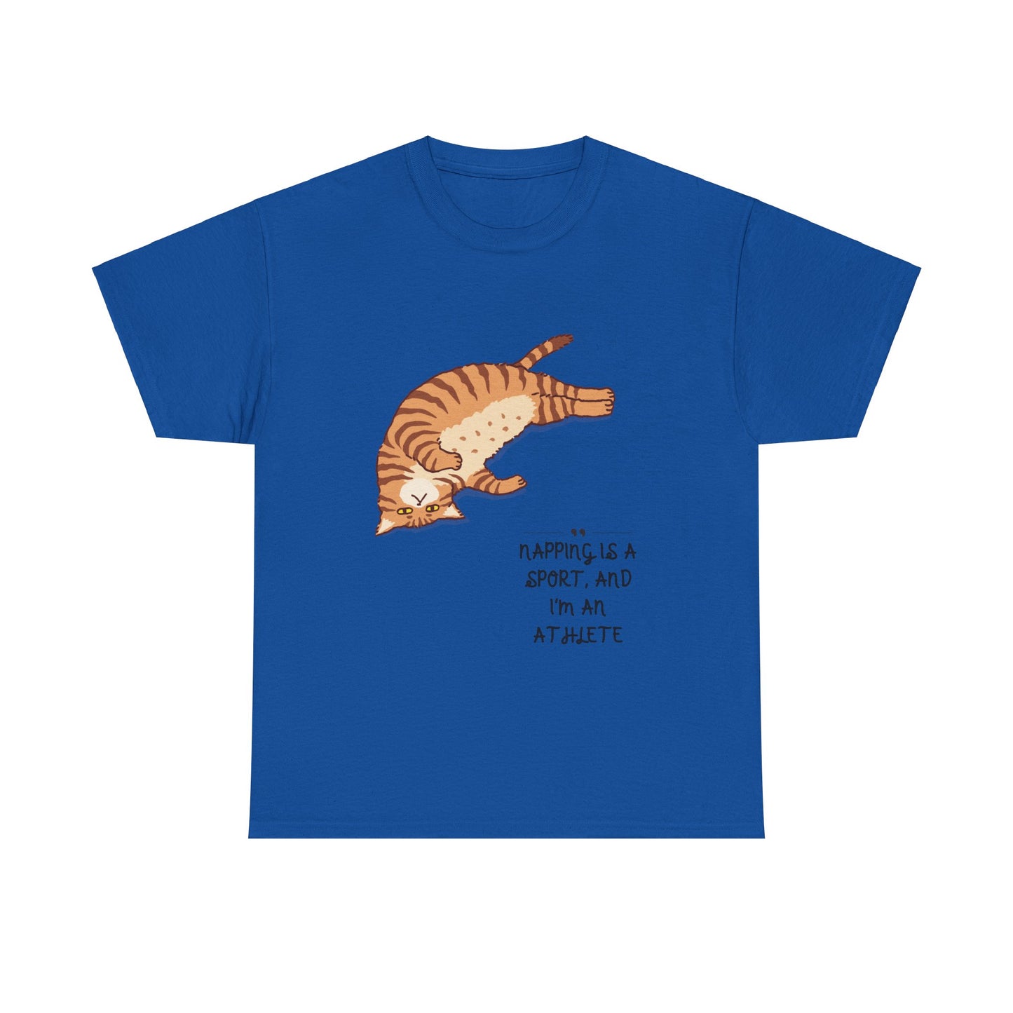 Unisex Schweres Baumwoll-T-Shirt —Cat Nap Athlete