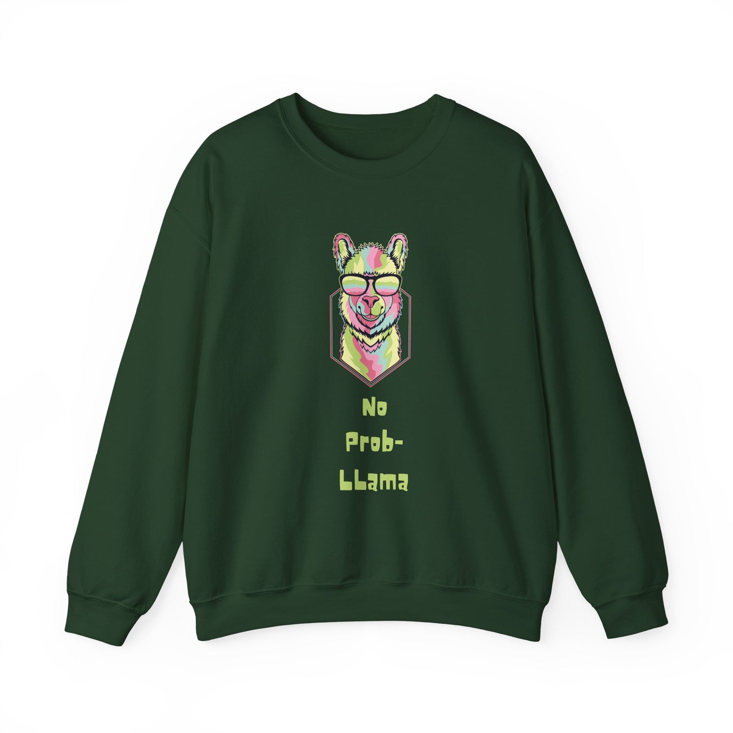 Unisex Heavy Blend Crewneck Sweatshirt—No Prob Llama