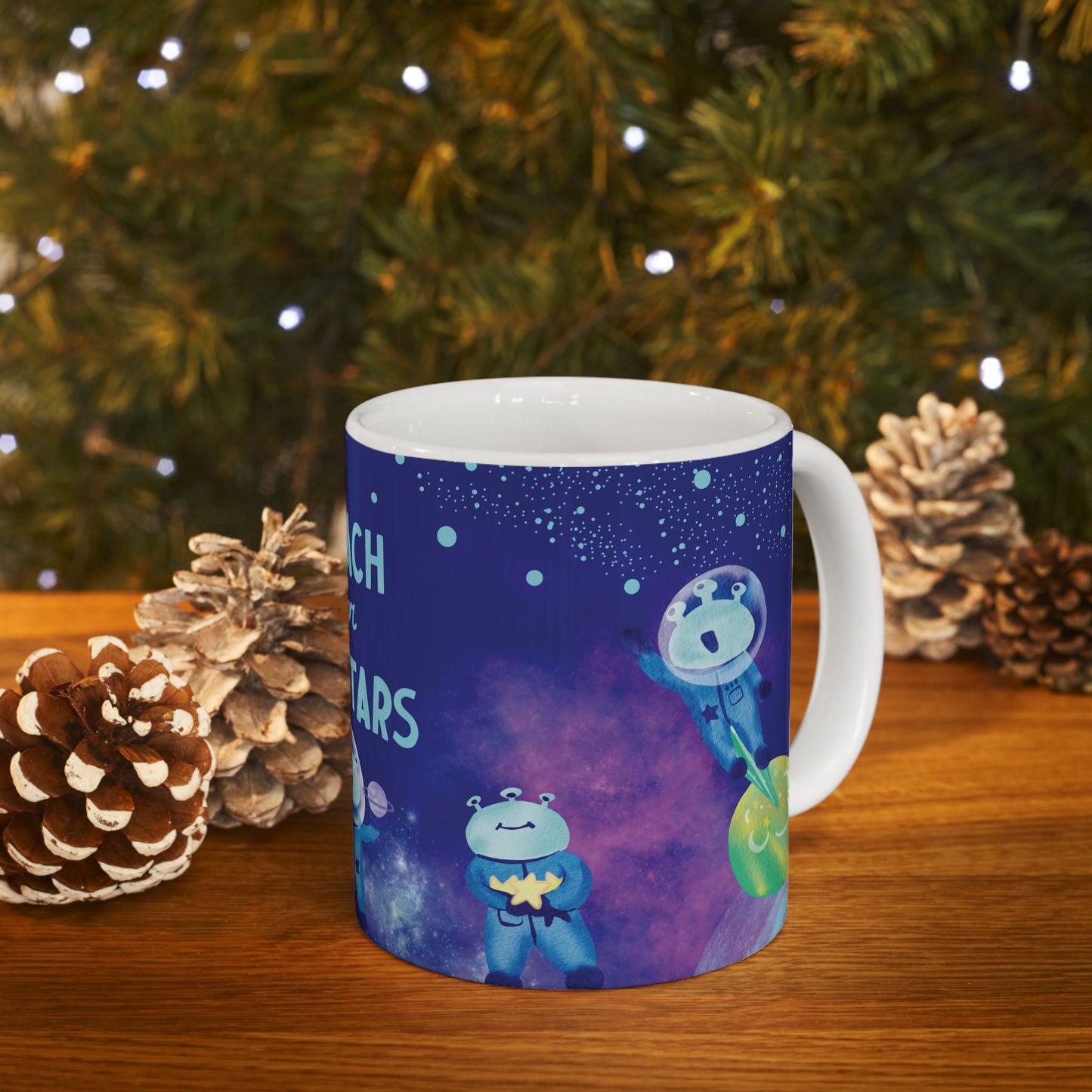 Space Aliens Coffee Mug—Reach for the Stars