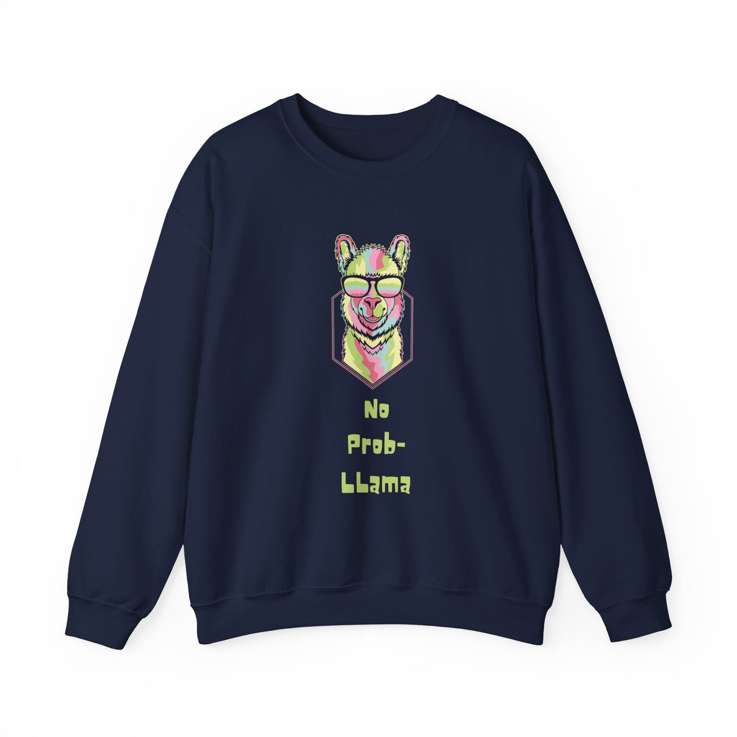 Unisex Heavy Blend Crewneck Sweatshirt—No Prob Llama