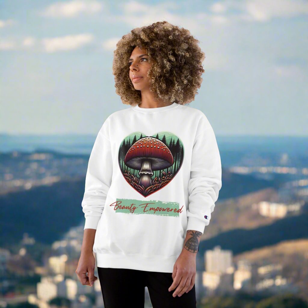 Champion | Women's Eco Crewneck Sweatshirt—For the Love of Mushrooms