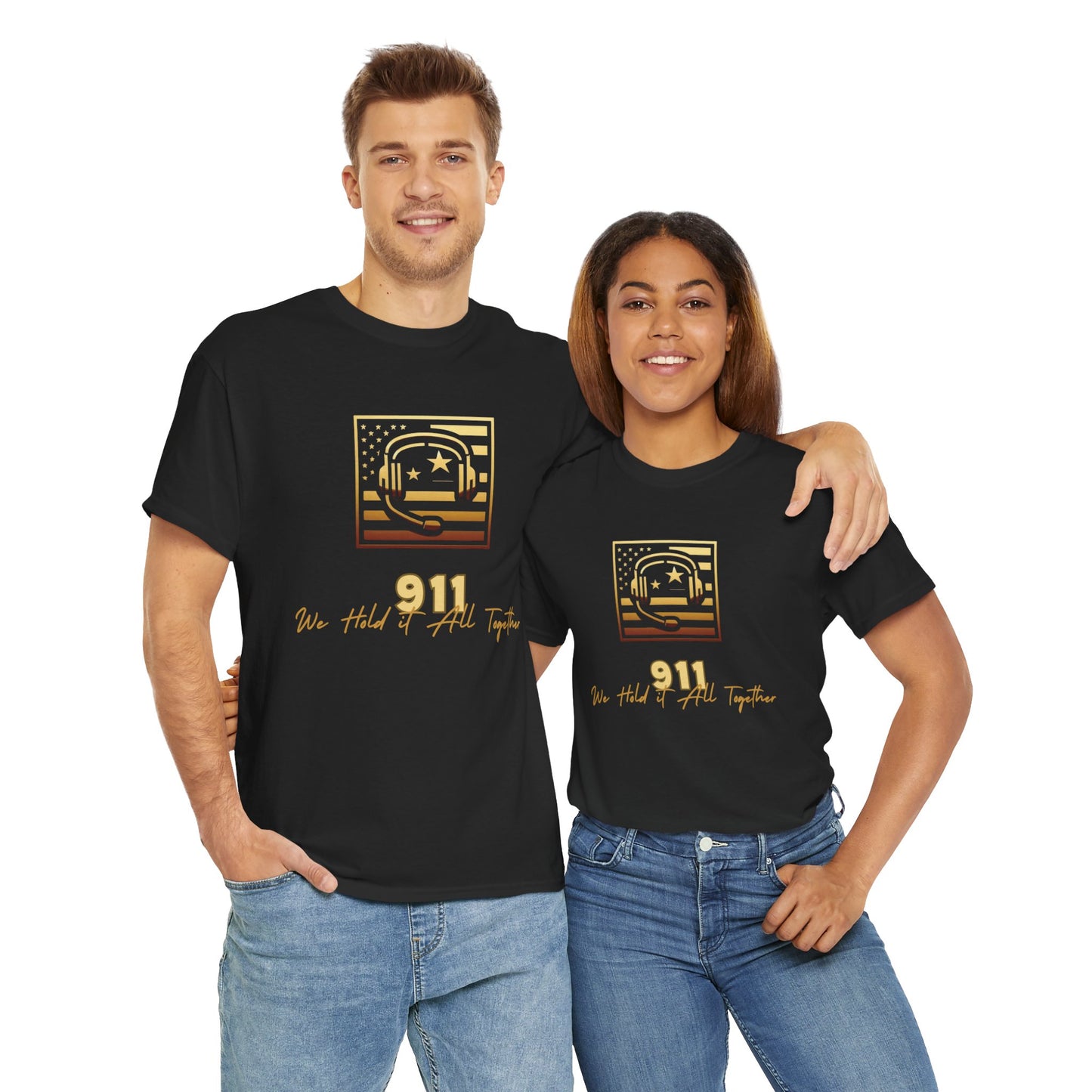 Unisex Heavy Cotton T-Shirt—911 Dispatchers 'We Hold It All Together'