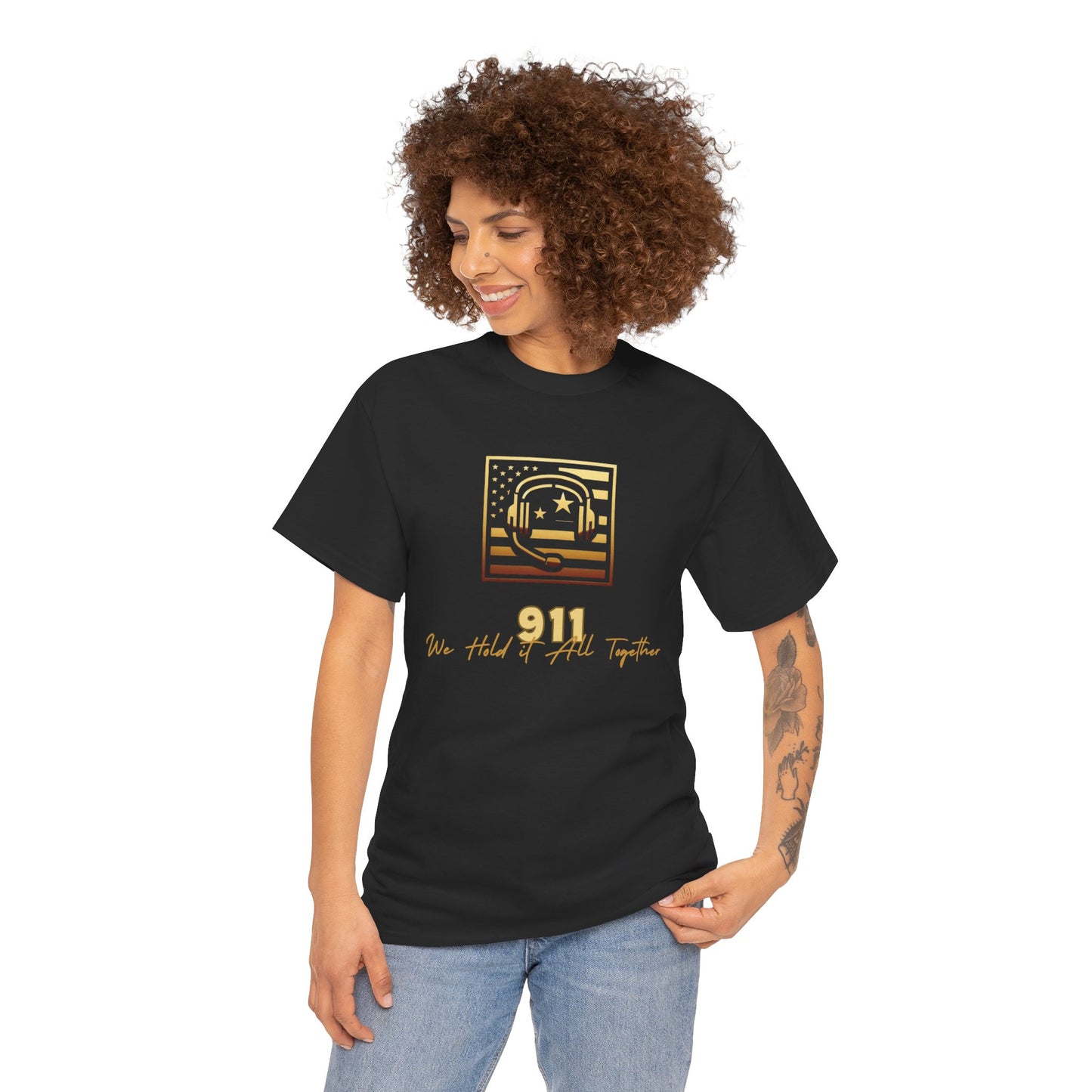 Unisex Heavy Cotton T-Shirt—911 Dispatchers 'We Hold It All Together'