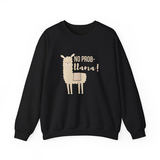 Unisex Heavy Blend Crewneck Sweatshirt—No Prob Llama