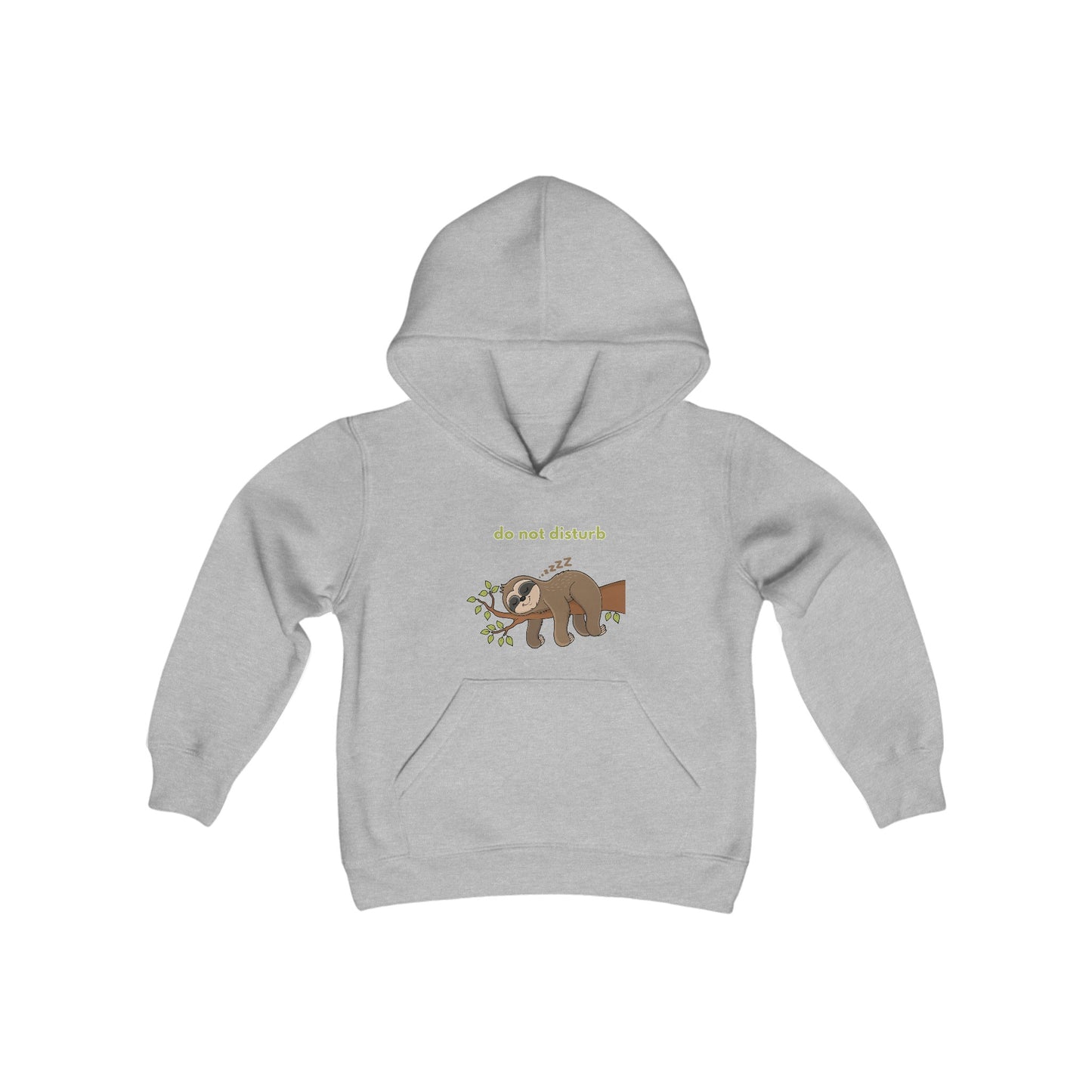 Youth Heavy Blend Hooded Sweatshirt—Sleeping Sloth 'Do Not Disturb'