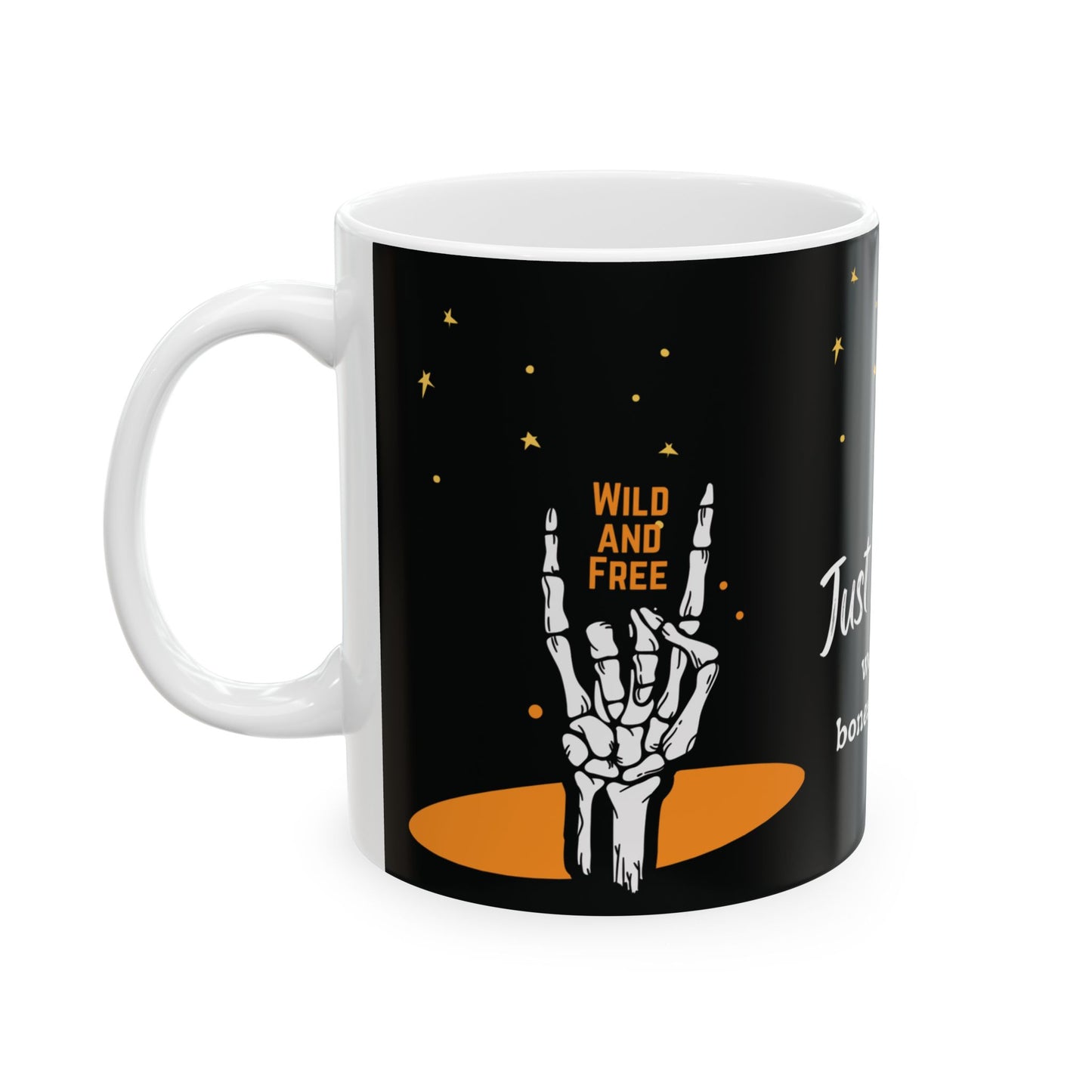 Rock and Roll Skeleton Coffee Mug—Just Dance