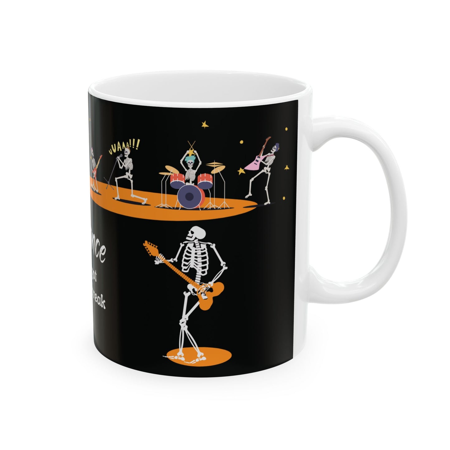 Rock and Roll Skeleton Coffee Mug—Just Dance