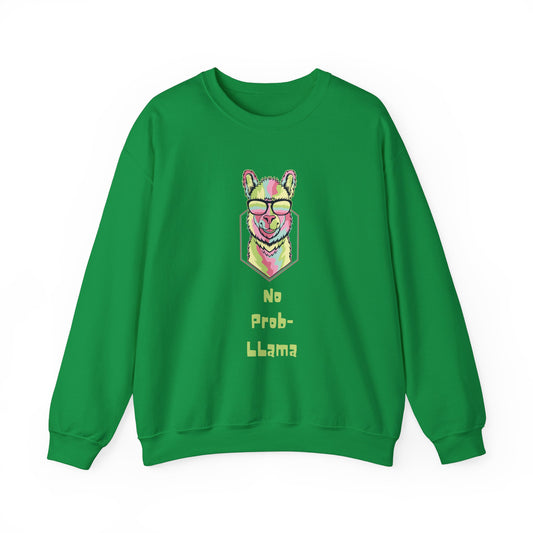 Unisex Heavy Blend Crewneck Sweatshirt—No Prob Llama