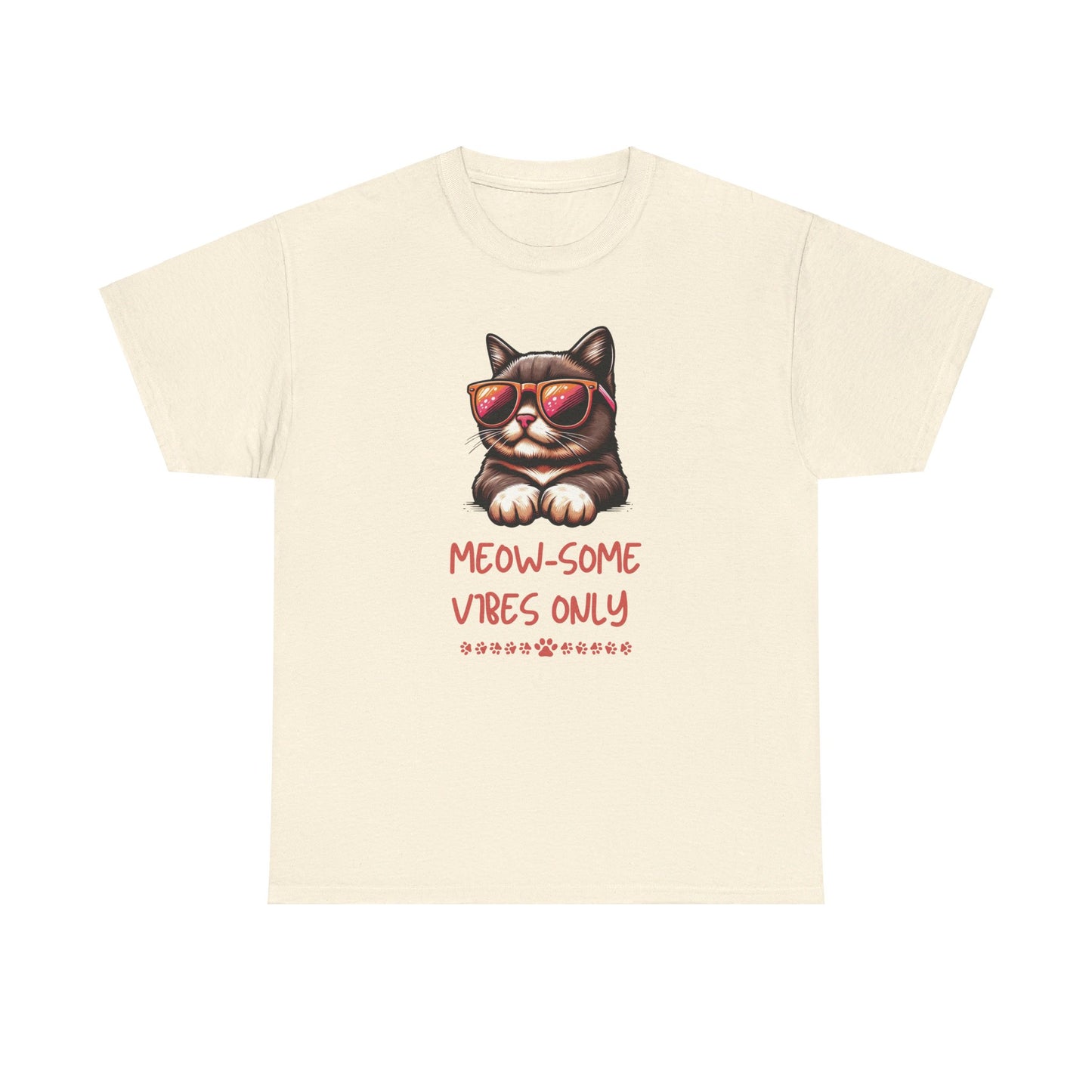 Unisex Heavy Cotton Tee—Meowsome Vibes Only