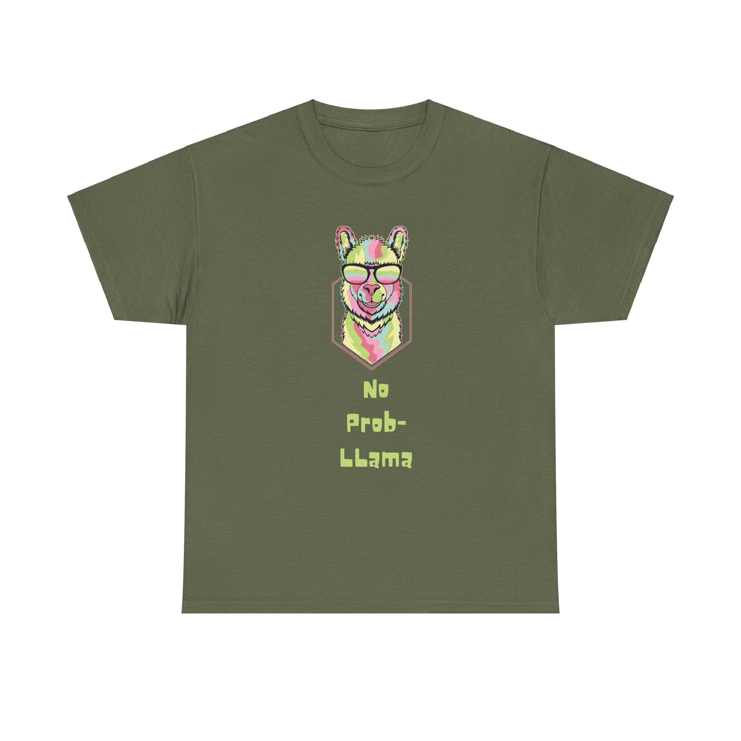 Unisex Heavy Cotton T-Shirt—No Prob Llama