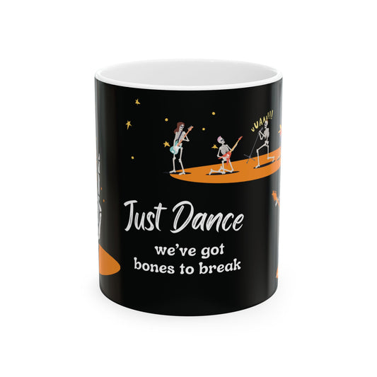 Rock and Roll Skeleton Coffee Mug—Just Dance