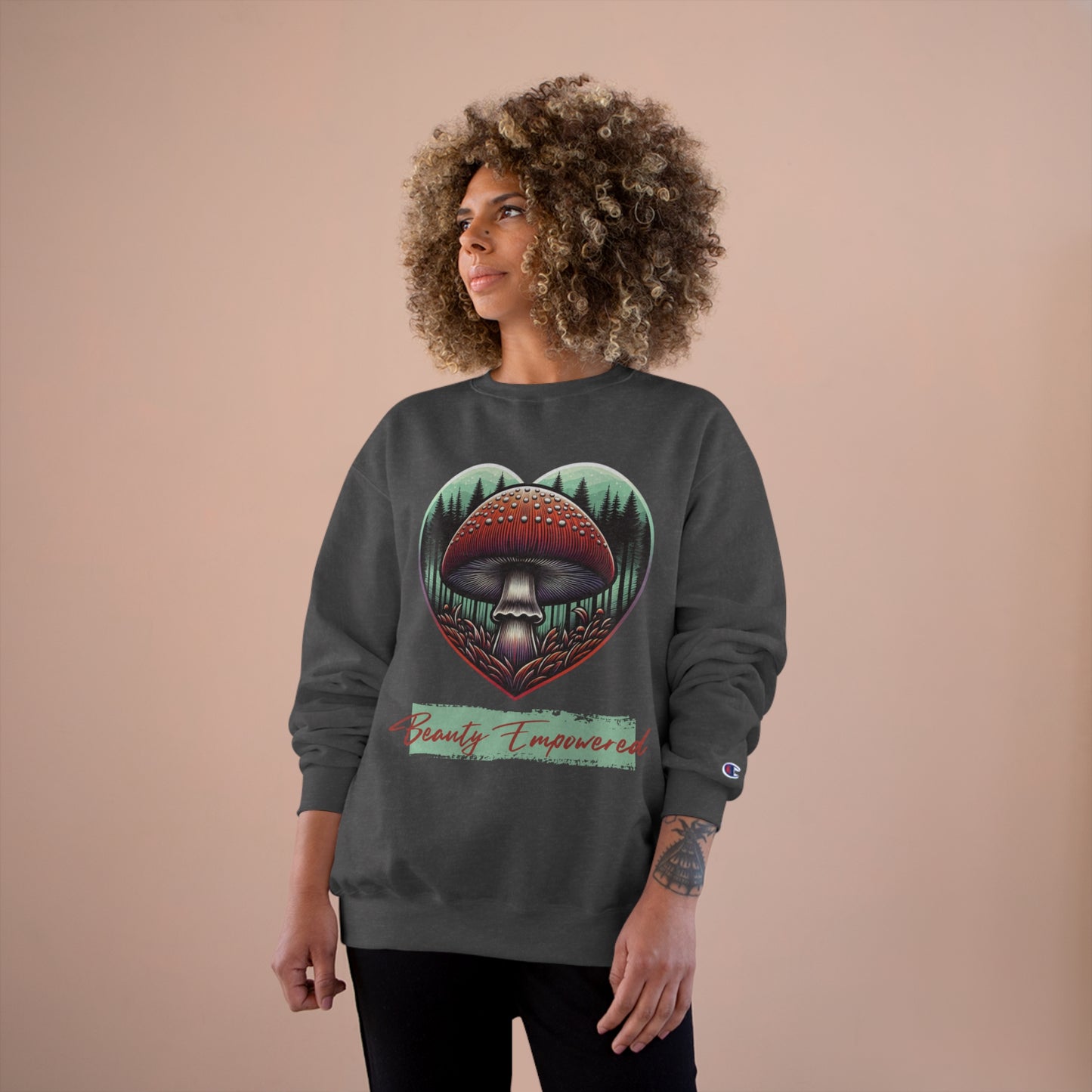 Champion | Women's Eco Crewneck Sweatshirt—For the Love of Mushrooms