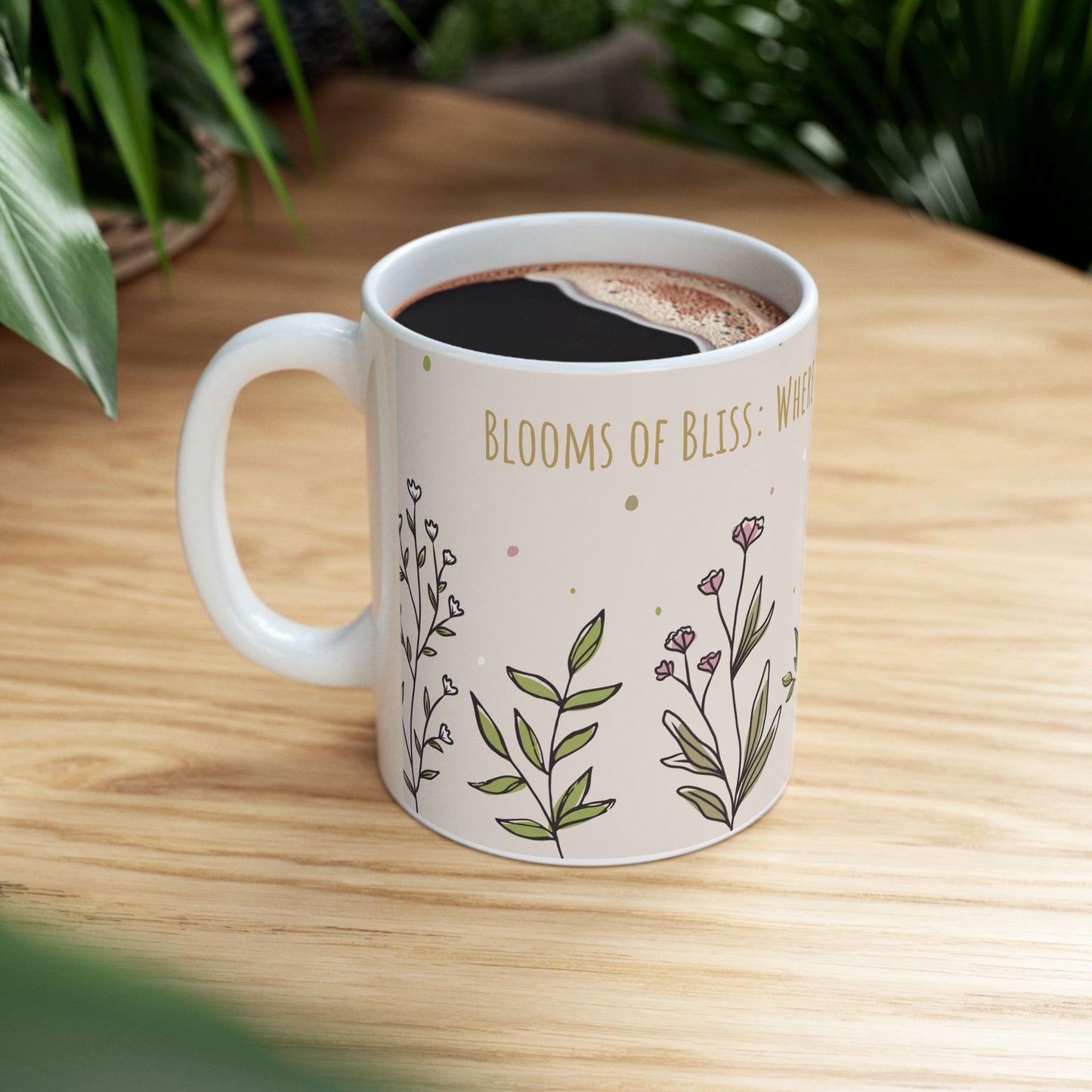 Floral Coffee Mug—Blooms of Bliss Design