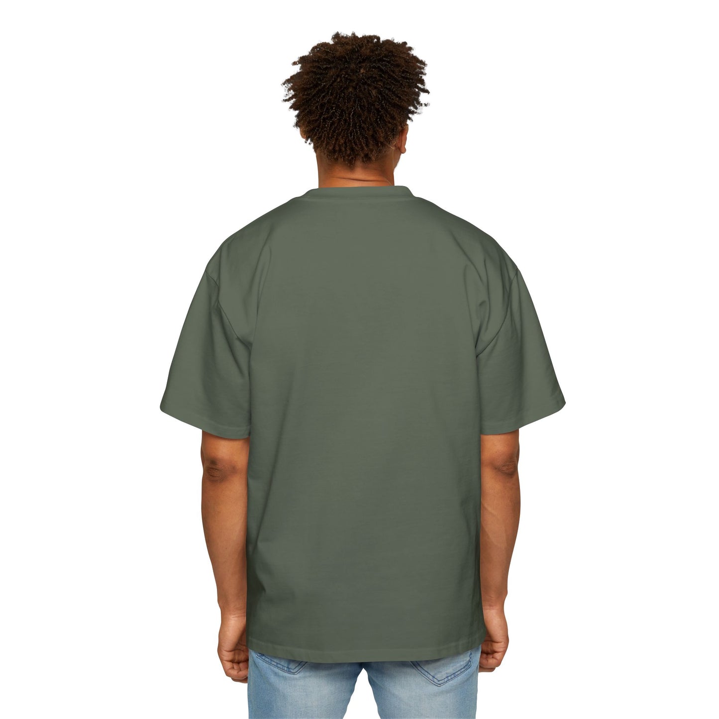 Men's Oversized Drop-Shoulder Crewneck Tee—BORN FREE