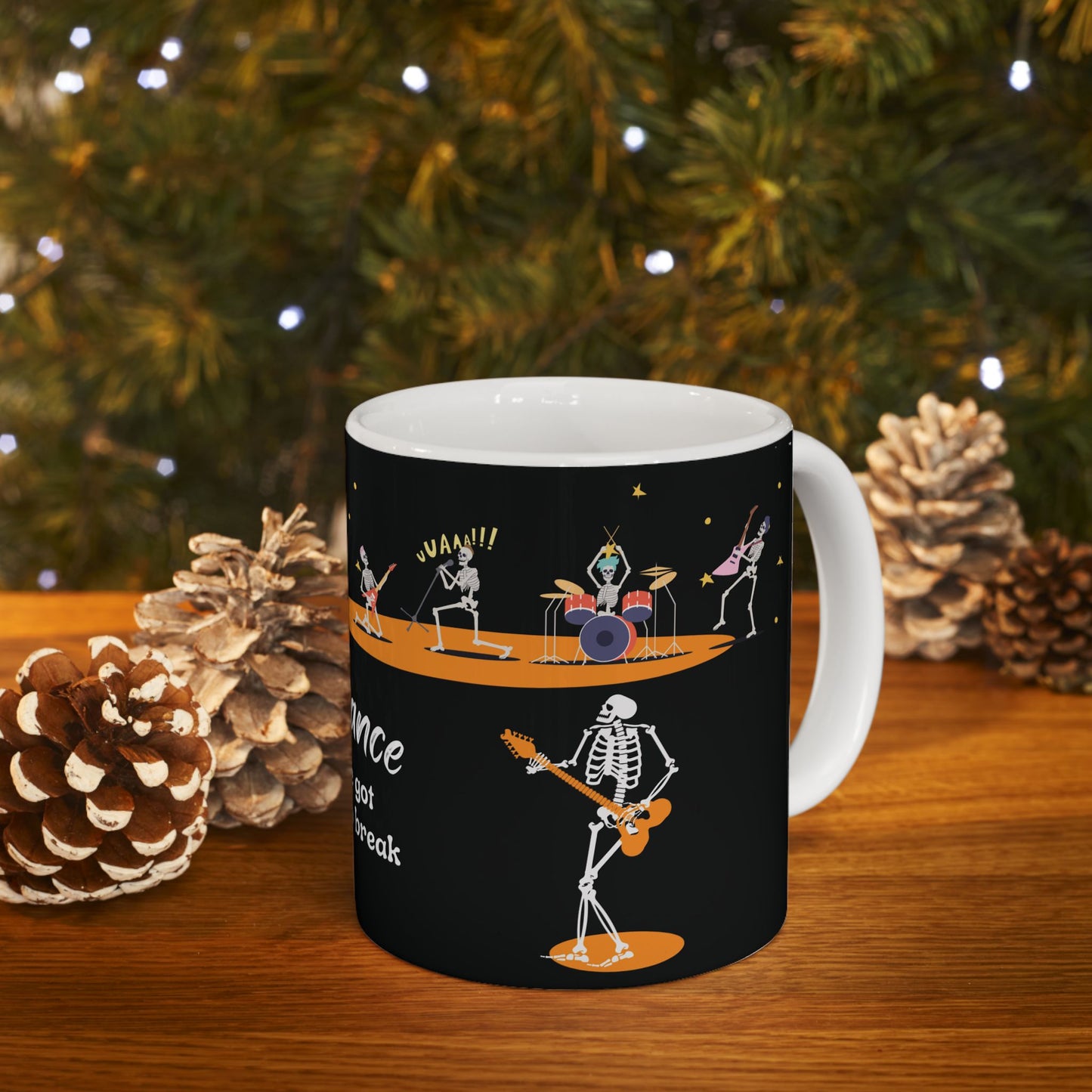 Rock and Roll Skeleton Coffee Mug—Just Dance