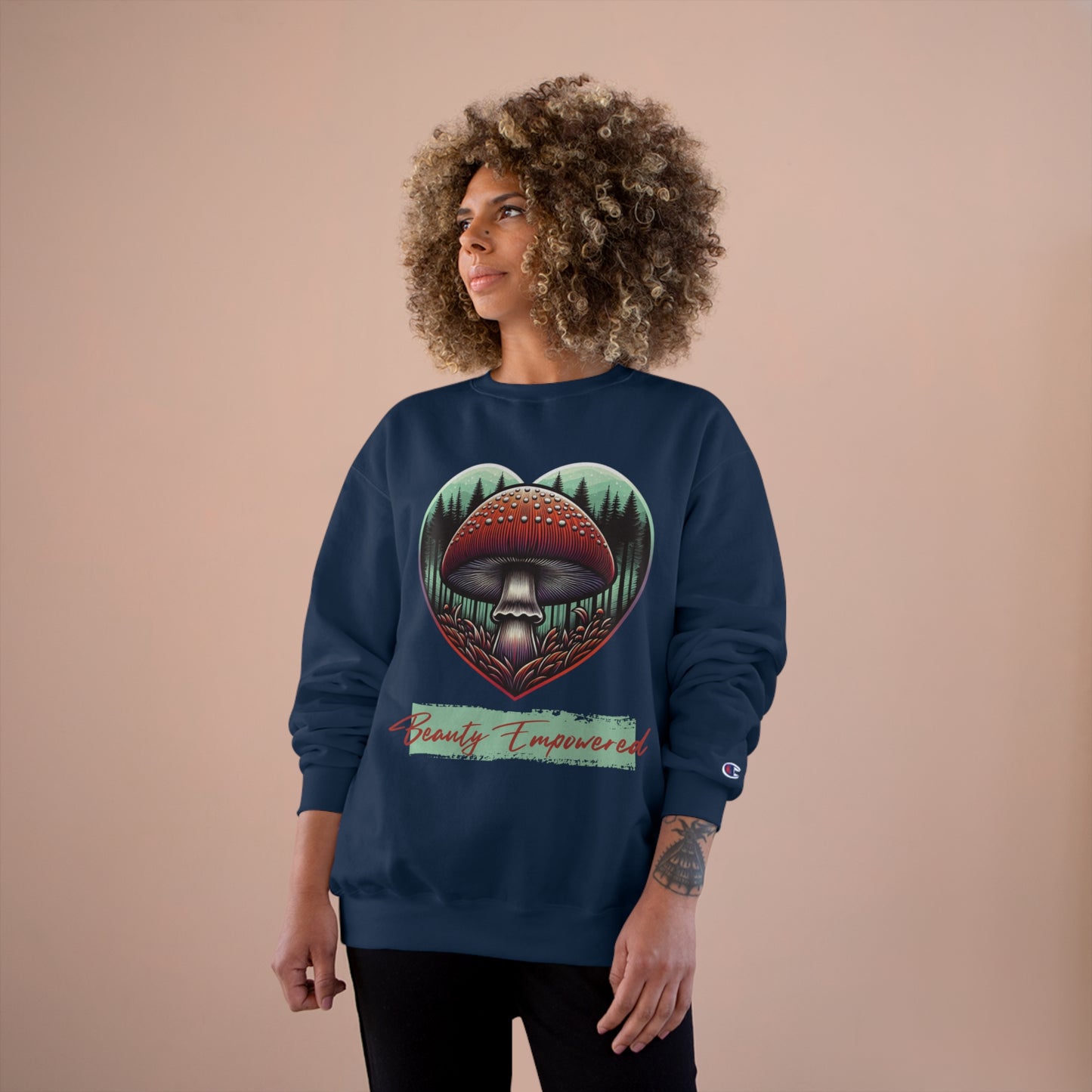 Champion | Women's Eco Crewneck Sweatshirt—For the Love of Mushrooms