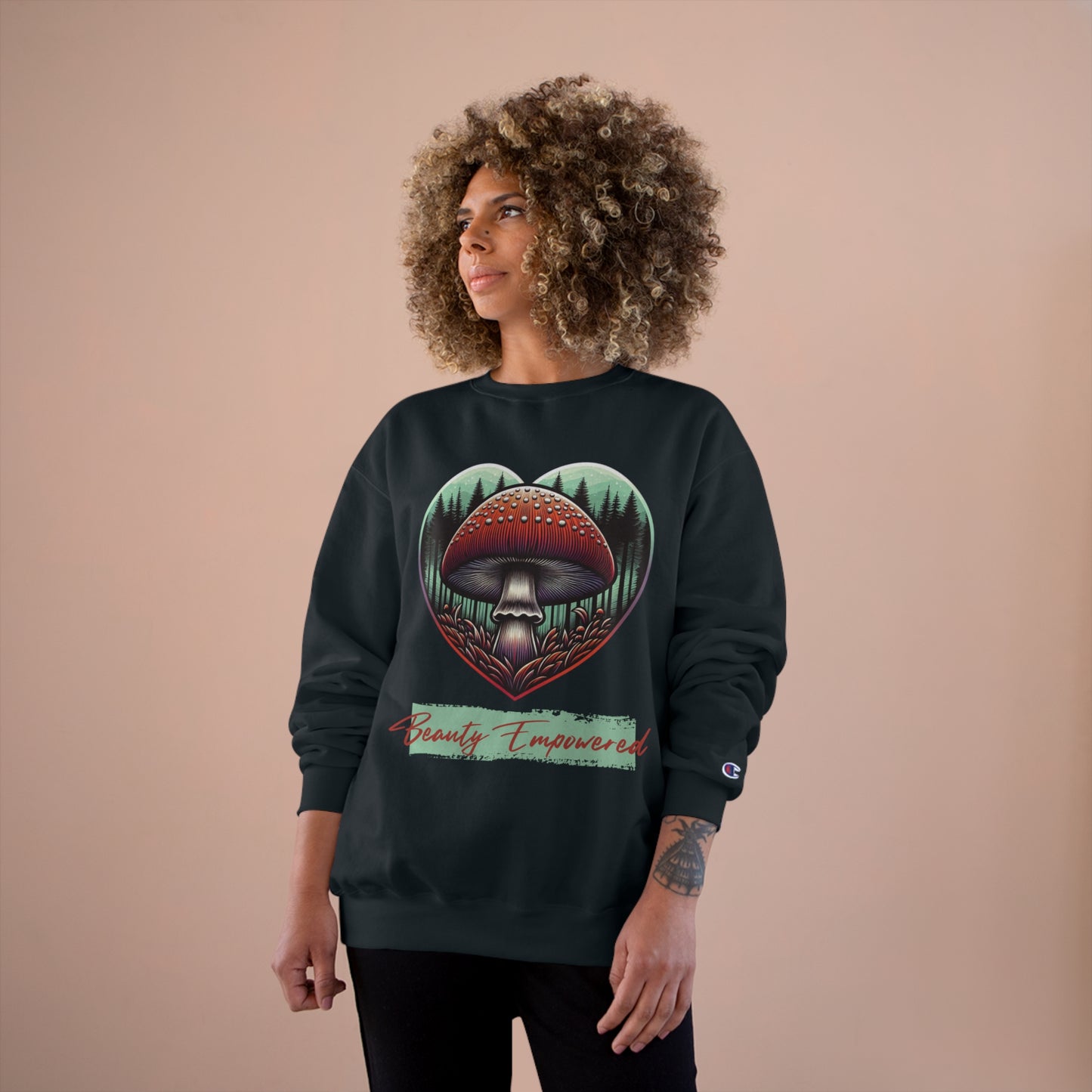 Champion | Women's Eco Crewneck Sweatshirt—For the Love of Mushrooms