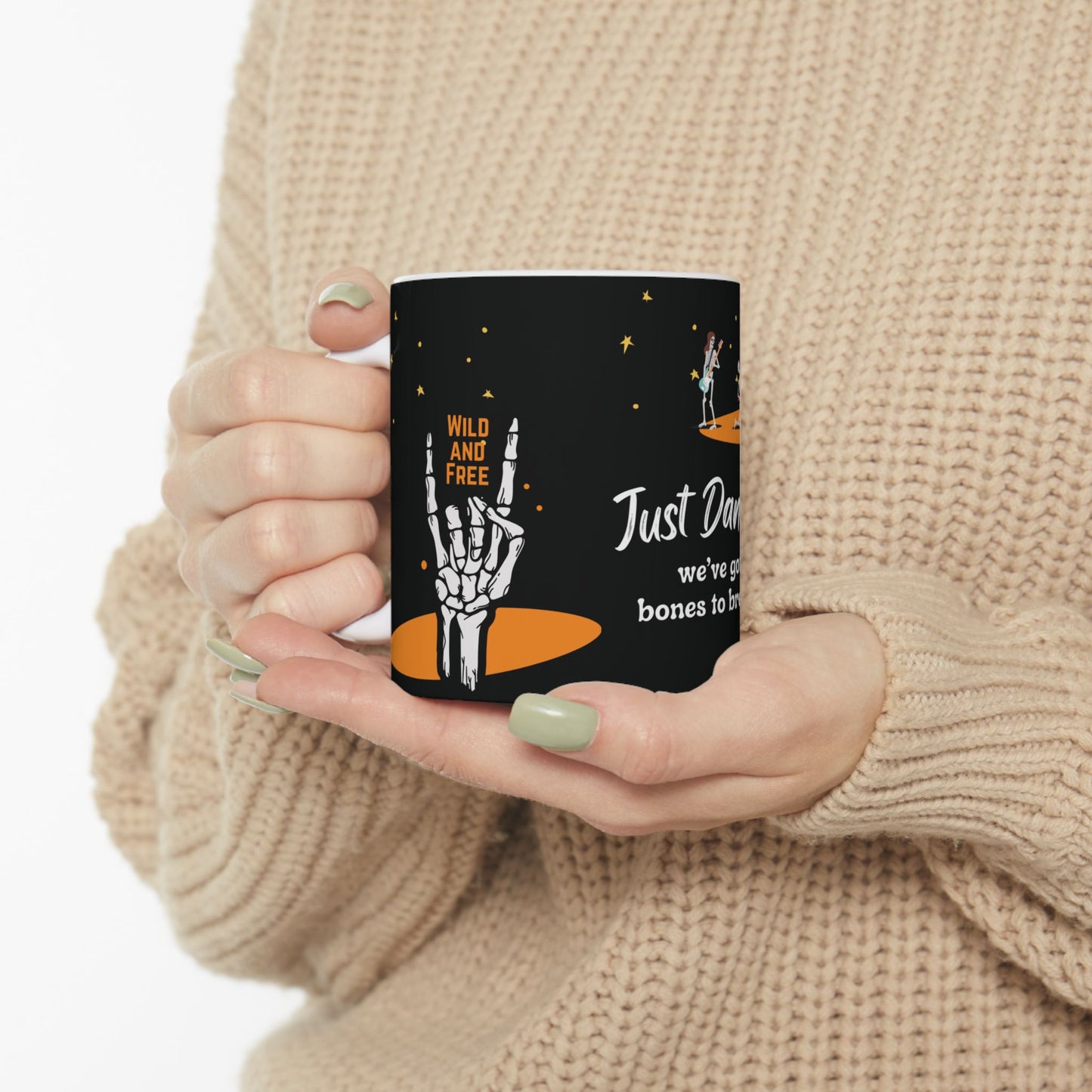 Rock and Roll Skeleton Coffee Mug—Just Dance