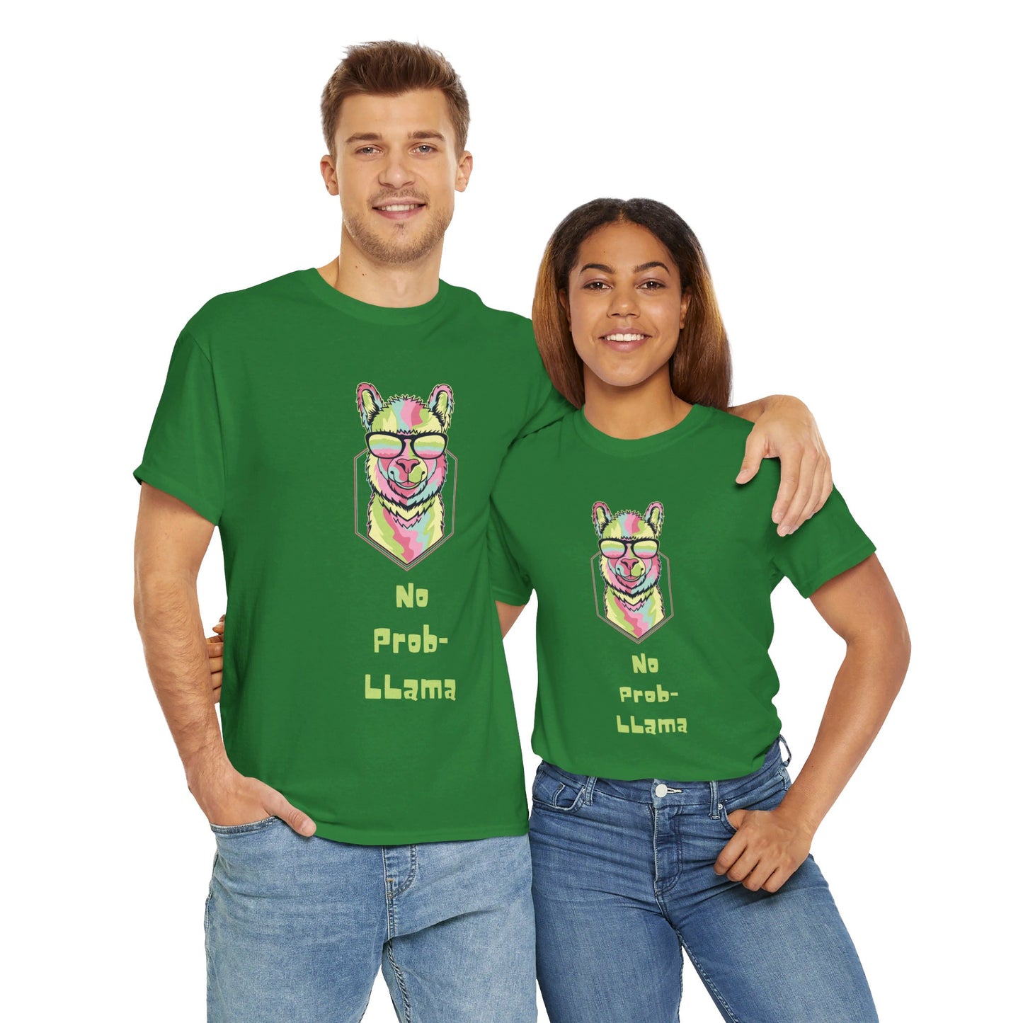 Unisex Heavy Cotton T-Shirt—No Prob Llama