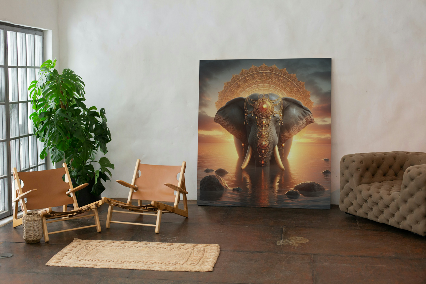 Canvas Print—Zen Buddhism Elephant of Tranquility (30x30)