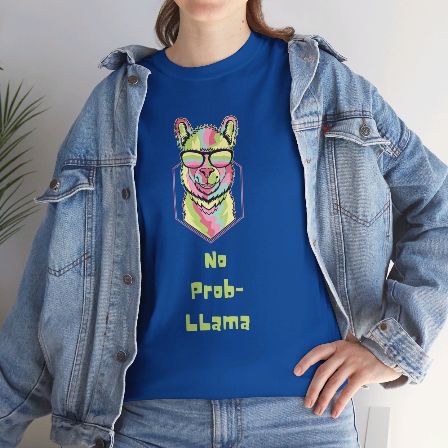 Unisex Heavy Cotton T-Shirt—No Prob Llama