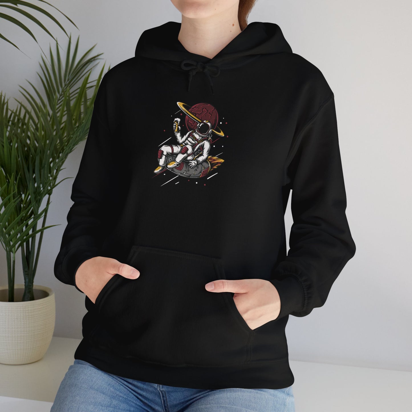 Unisex Heavy Blend Graphic Hooded Sweatshirt—Chill Astronaut In Space