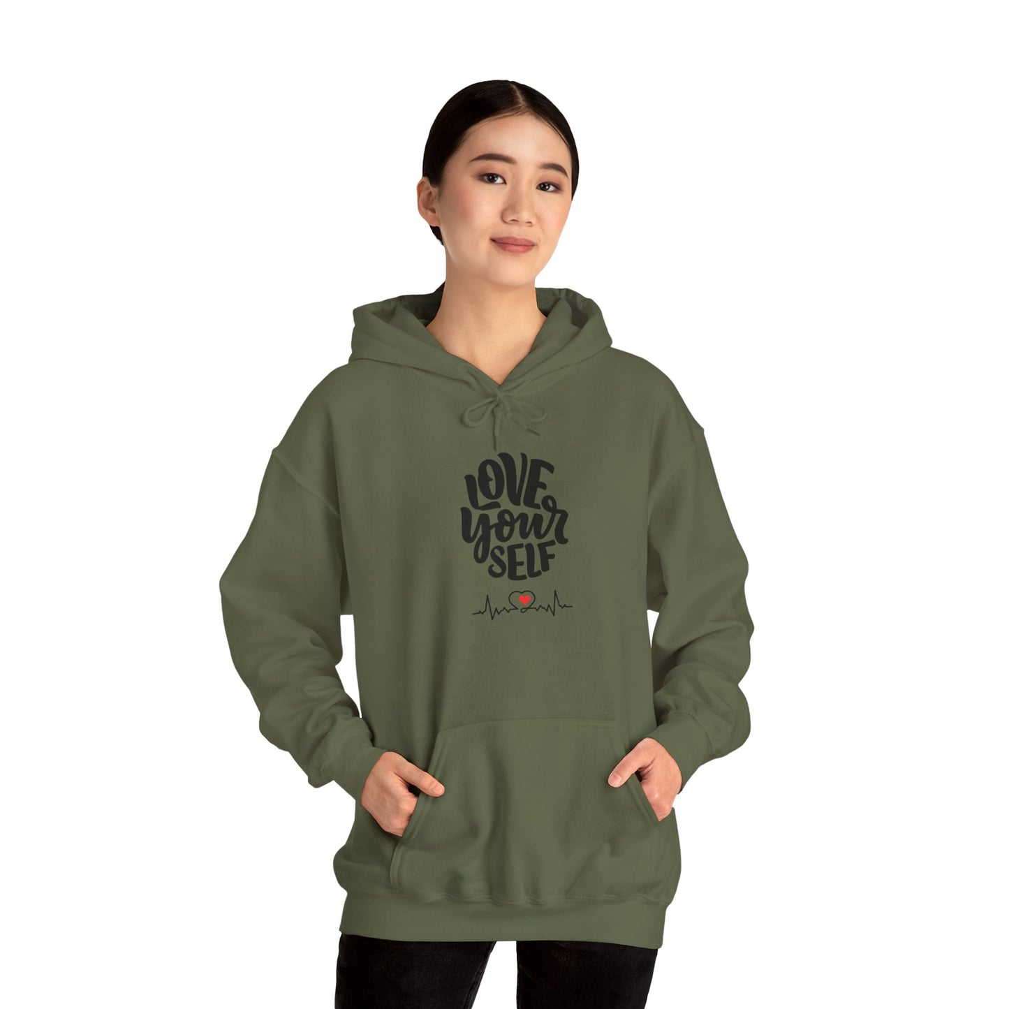 Unisex Heavy Blend Graphic Hooded Sweatshirt—Love Yourself