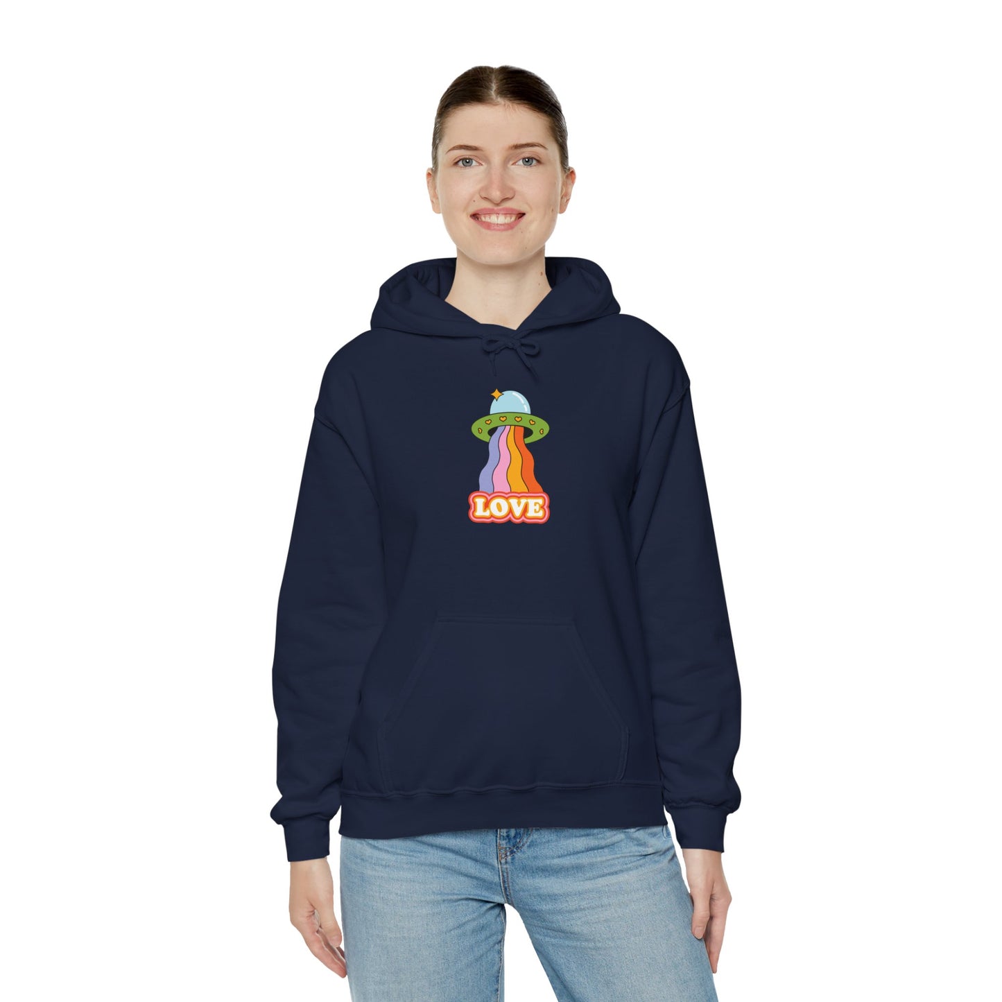 Unisex Heavy Blend Graphic Hooded Sweatshirt—Beam of Love