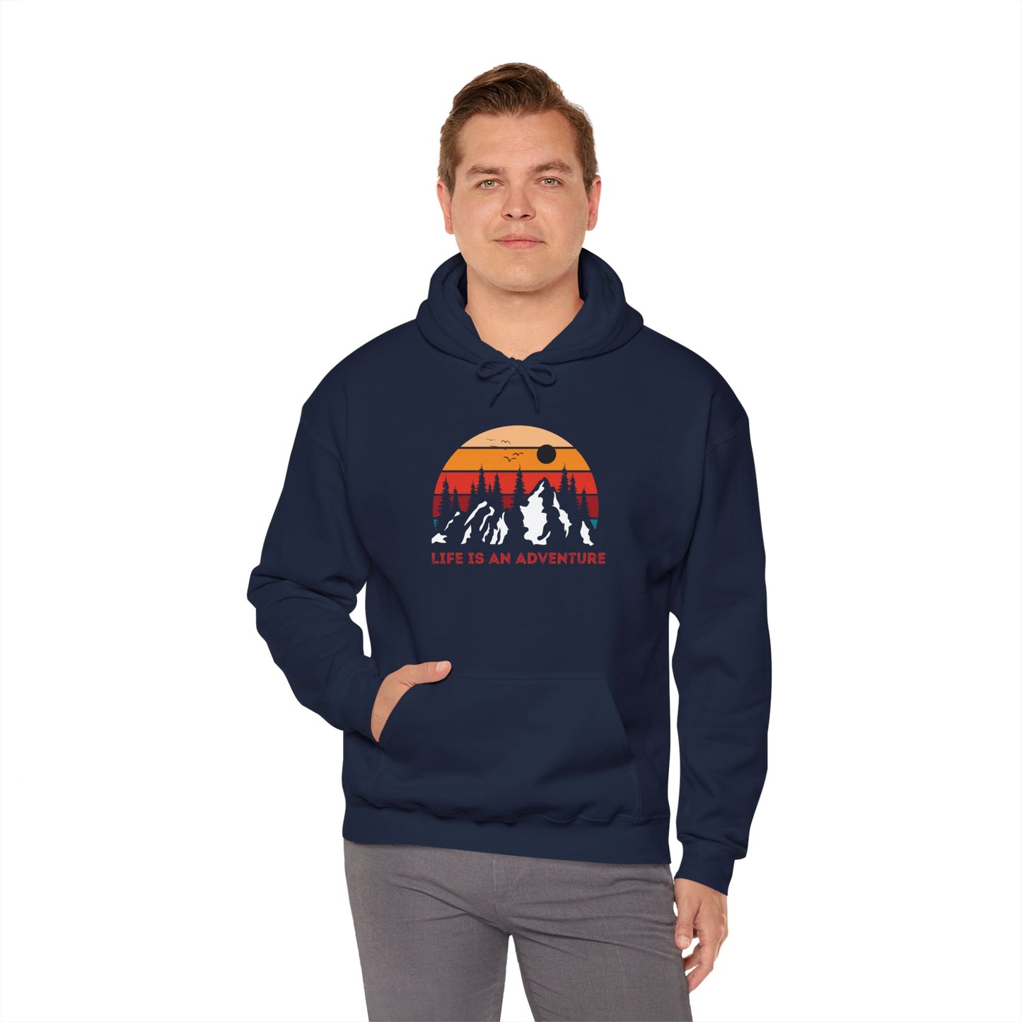 Unisex Heavy Blend Graphic Hooded Sweatshirt—Life is An Adventure